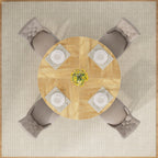 Table de salle à manger ronde de 47 pouces pour 4 personnes, table de cuisine de style campagnard, petite table à manger en bois pour salle à manger ou salon