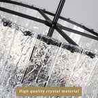 Lustre moderne rond à 5 lumières, style tambour, plafonnier semi-encastré classique, suspension pour îlot de cuisine ou salle à manger