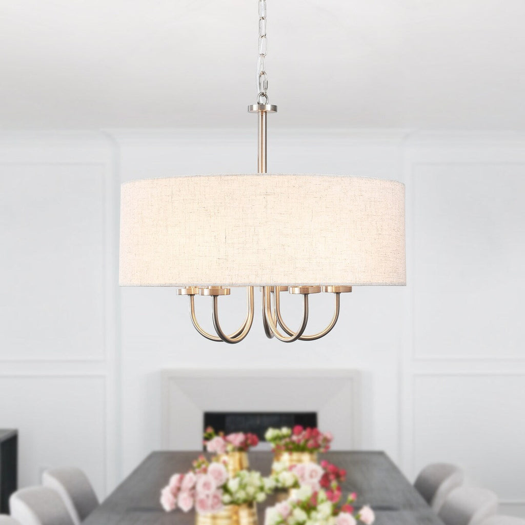 Plafonnier semi-encastré moderne à 5 lumières pour salle à manger, chambres et salon - Non applicable