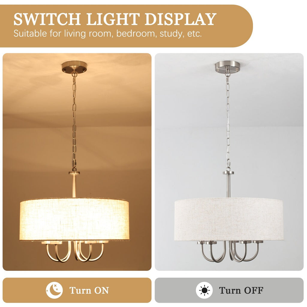 Plafonnier semi-encastré moderne à 5 lumières pour salle à manger, chambres et salon - Non applicable