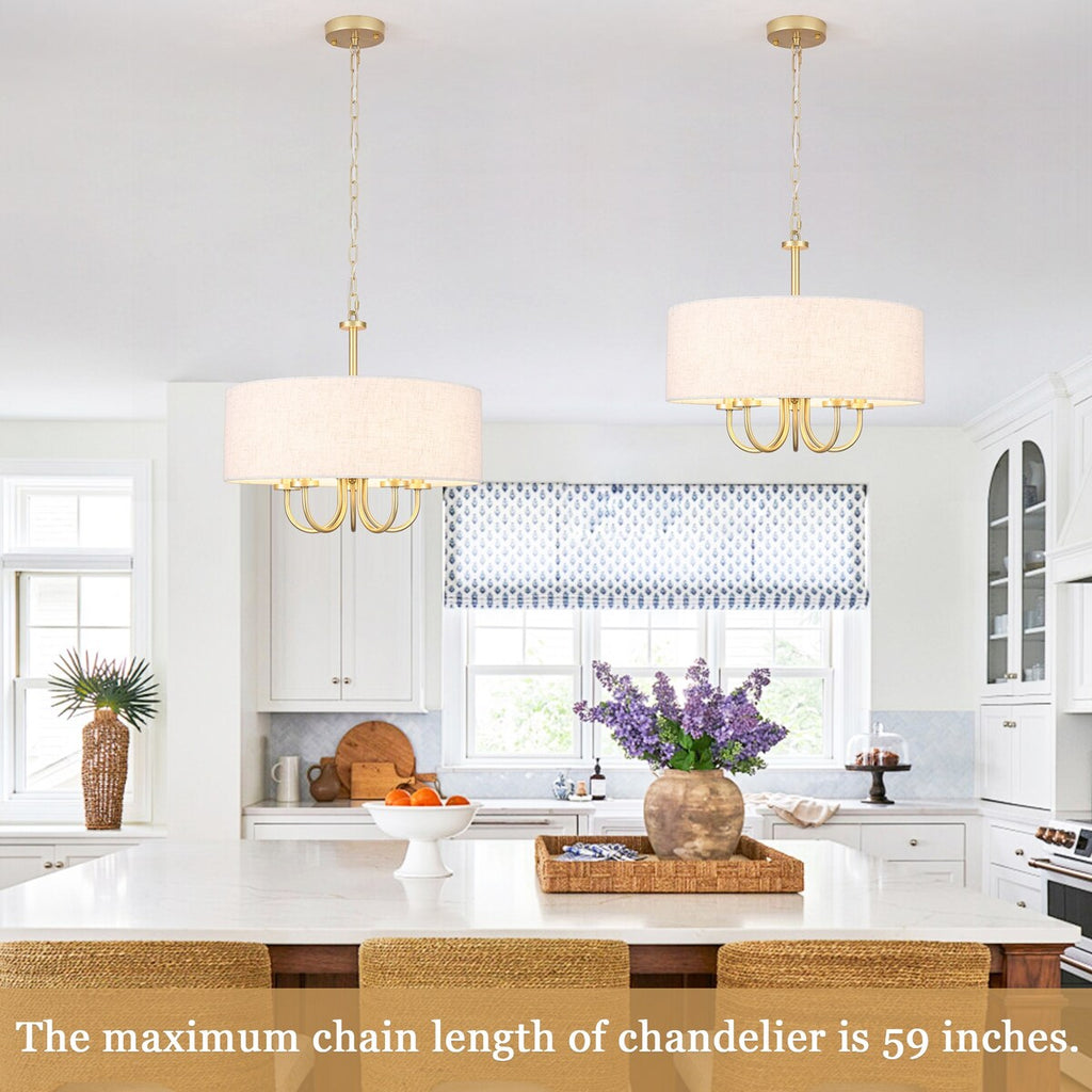 Plafonnier semi-encastré moderne à 5 lumières pour salle à manger, chambres et salon - Non applicable