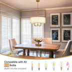 Plafonnier semi-encastré moderne à 5 lumières pour salle à manger, chambres et salon - Non applicable