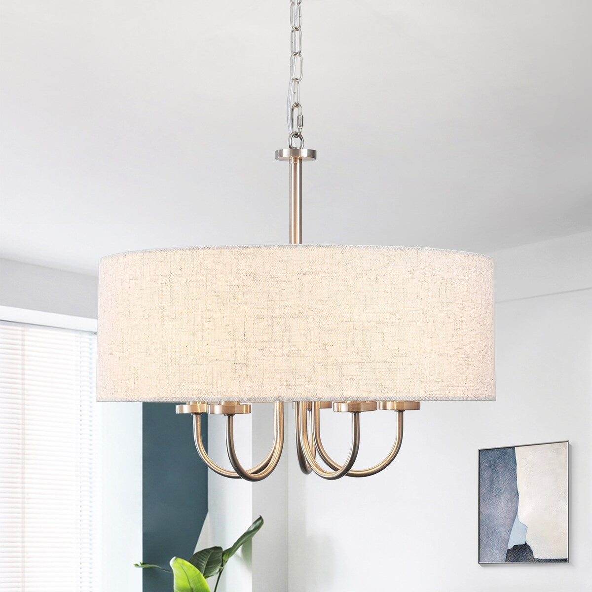 Plafonnier semi-encastré moderne à 5 lumières pour salle à manger, chambres et salon - Non applicable