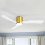 Ventilateur de plafond encastré noir/blanc de 52 pouces avec télécommande et éclairage LED (3 pales)