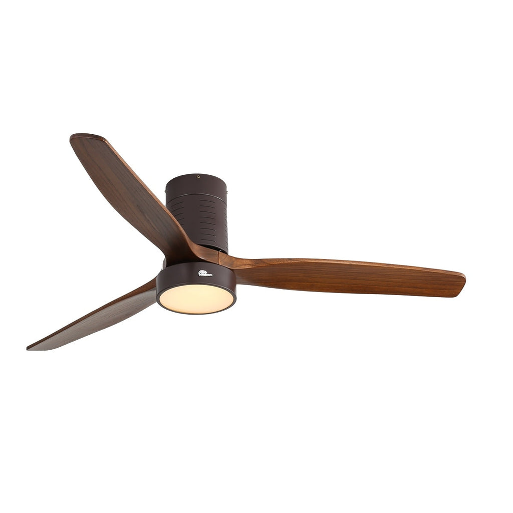 Ventilateur de plafond encastré de style campagnard de 132 cm (52 ​​pouces) avec lumière et télécommande, moteur CC réversible