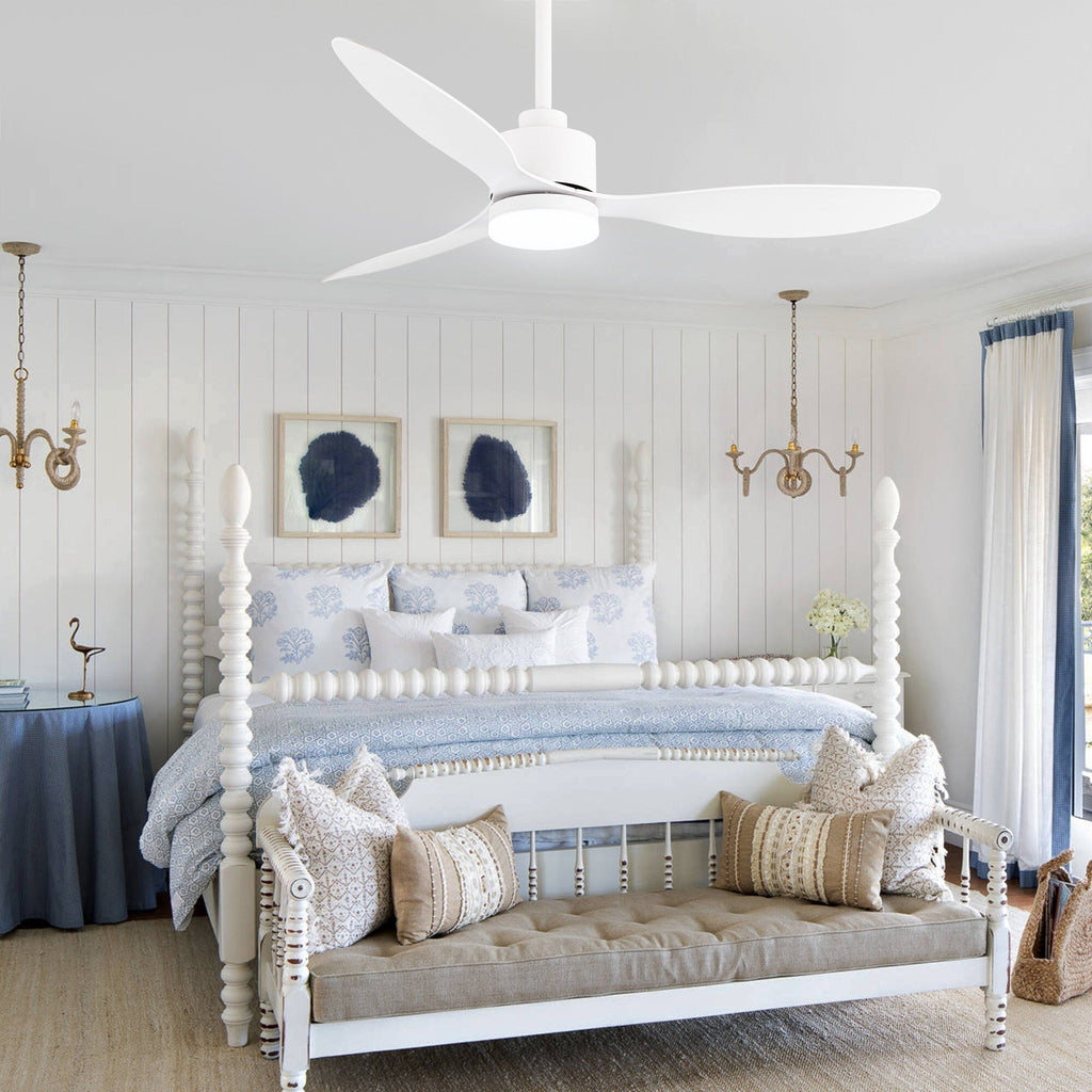 Ventilateur de plafond LED 52 pouces avec télécommande et éclairage (3 pales)