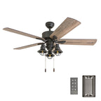 Ventilateur de plafond LED style ferme 52 pouces Prominence Home Sivan Bronze avec télécommande et éclairage