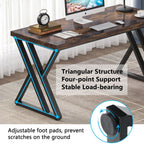 Bureau d'ordinateur robuste de 55 pouces, bureau de bureau