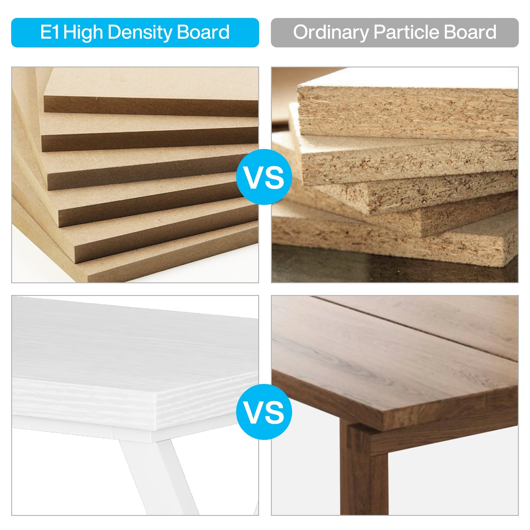 Bureau d'ordinateur robuste de 55 pouces, bureau de bureau