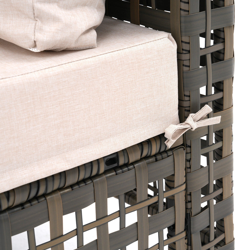 Ensemble de sièges d'extérieur modulables 6 personnes avec coussins