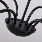 Lustre minimaliste à 6 lumières de 162,5 cm (64 pouces) en noir mat/or/chrome - Non disponible