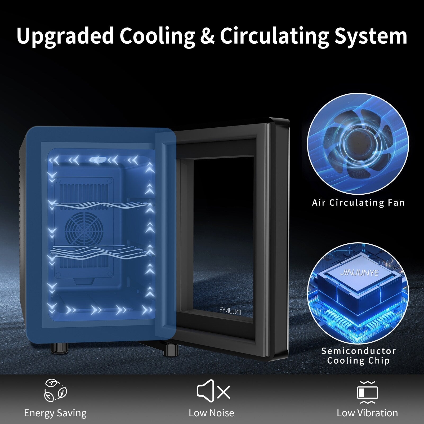 Cave à vin 6 bouteilles (8-19 °C), mini-réfrigérateur à boissons autonome pour l'été, cave à vin avec contrôle de température