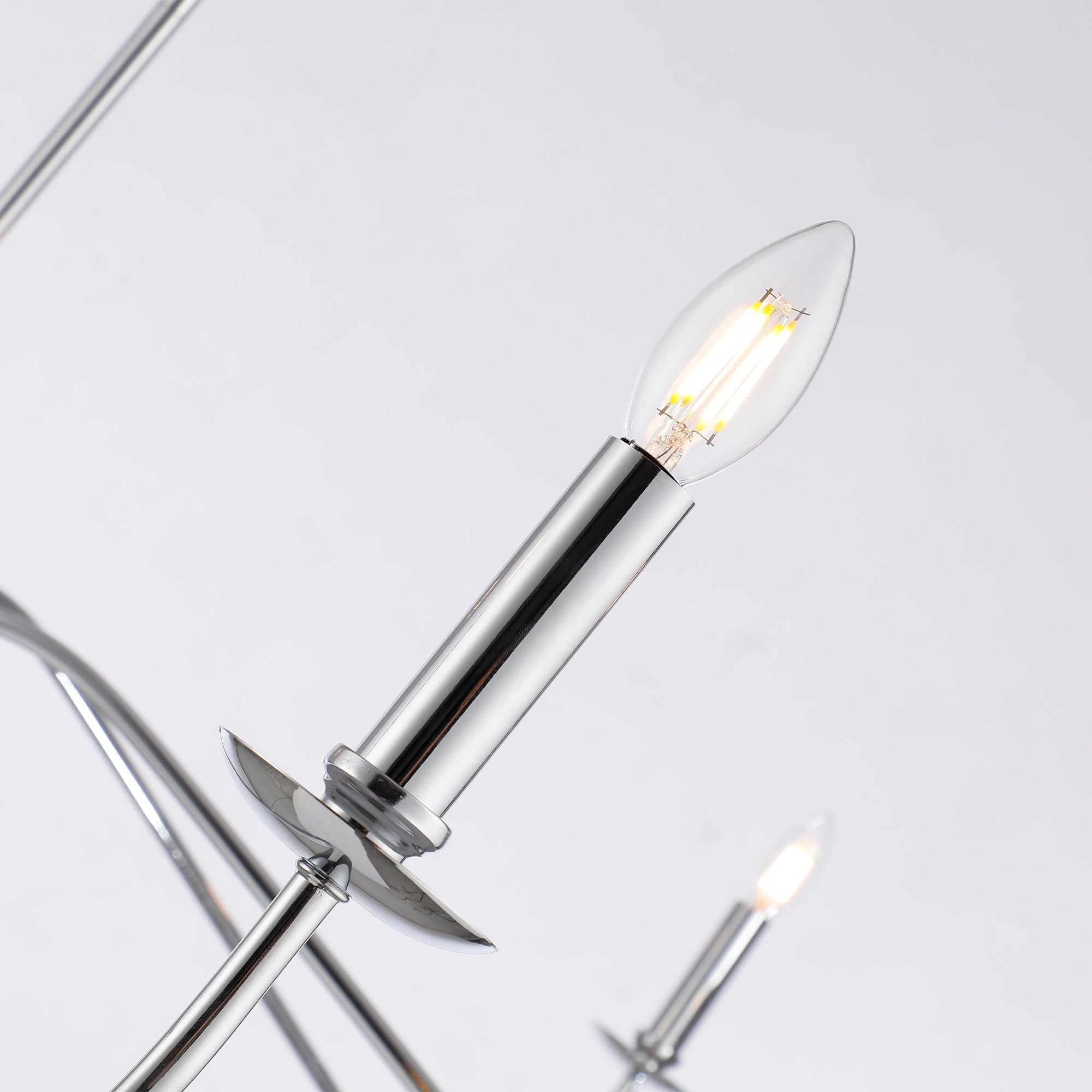 Lustre minimaliste à 6 lumières de 162,5 cm (64 pouces) en noir mat/or/chrome - Non disponible