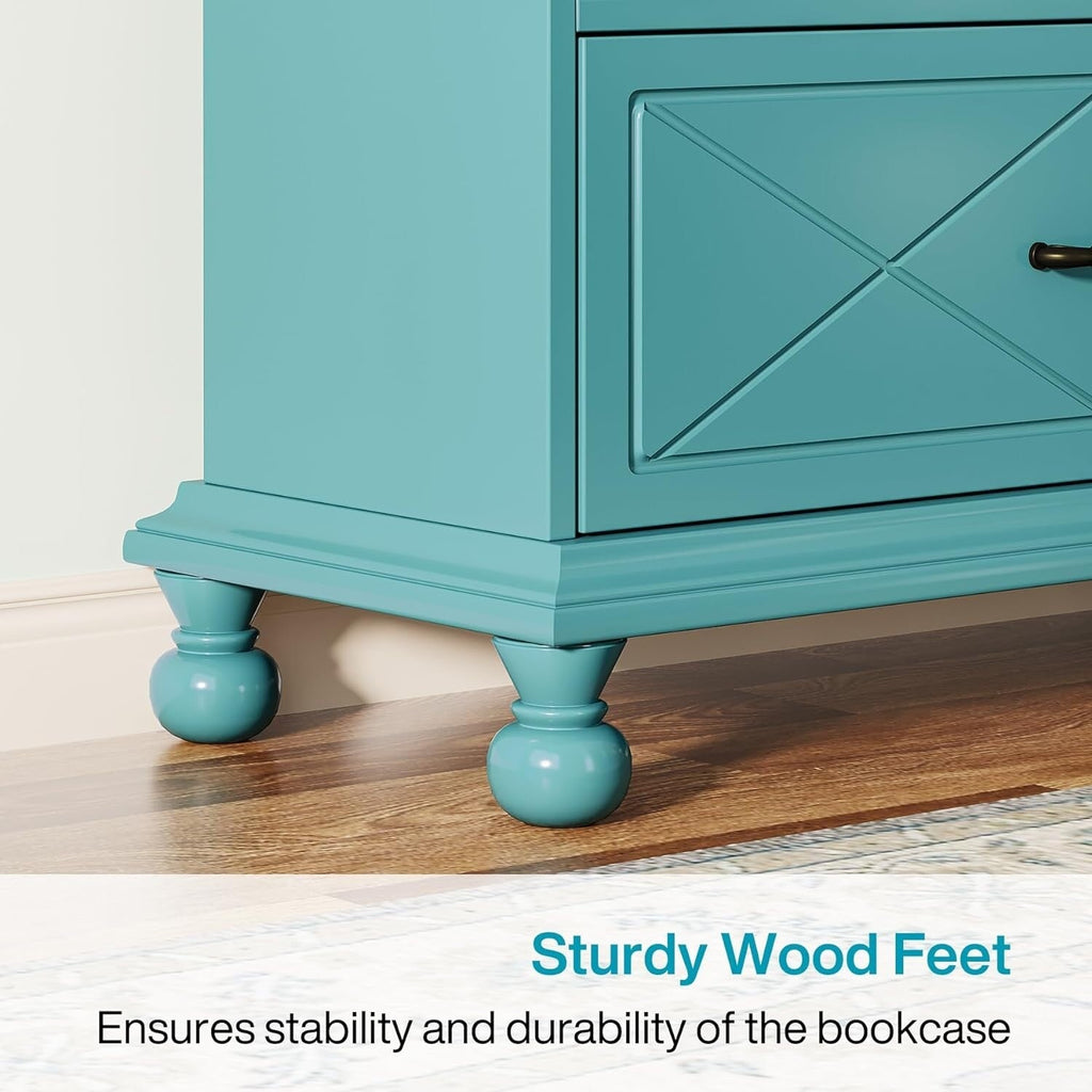 Bibliothèque à 6 étagères avec tiroir, étagère de 71 livres pour salon