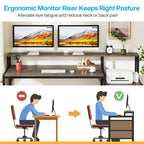 Bureau d'ordinateur 63 avec support pour écran, bureau ergonomique pour bureau à domicile avec tiroirs et classeur