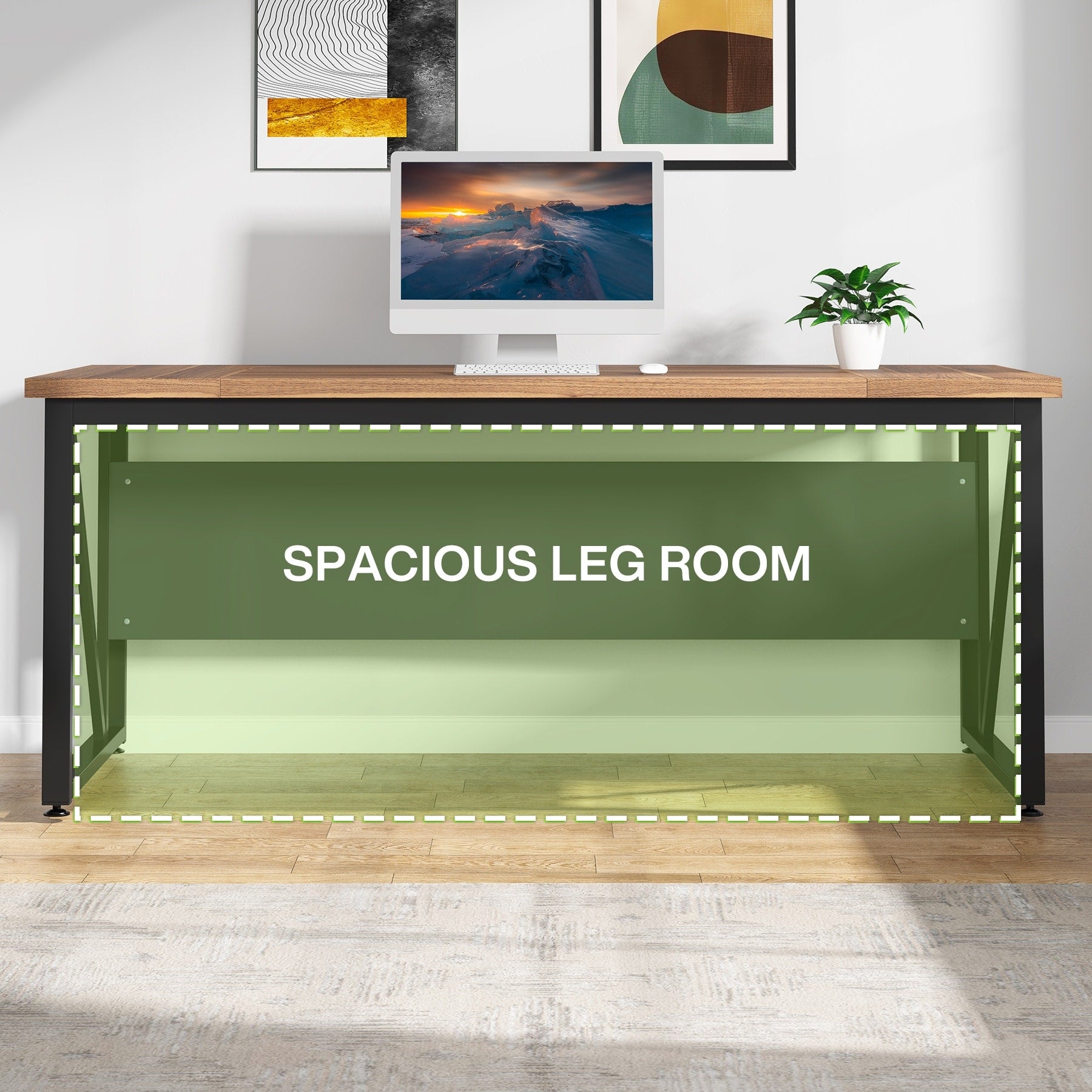 Bureau d'ordinateur en L de 63 pouces avec caisson latéral de 47 pouces, ensemble de bureau de direction pour bureau à domicile