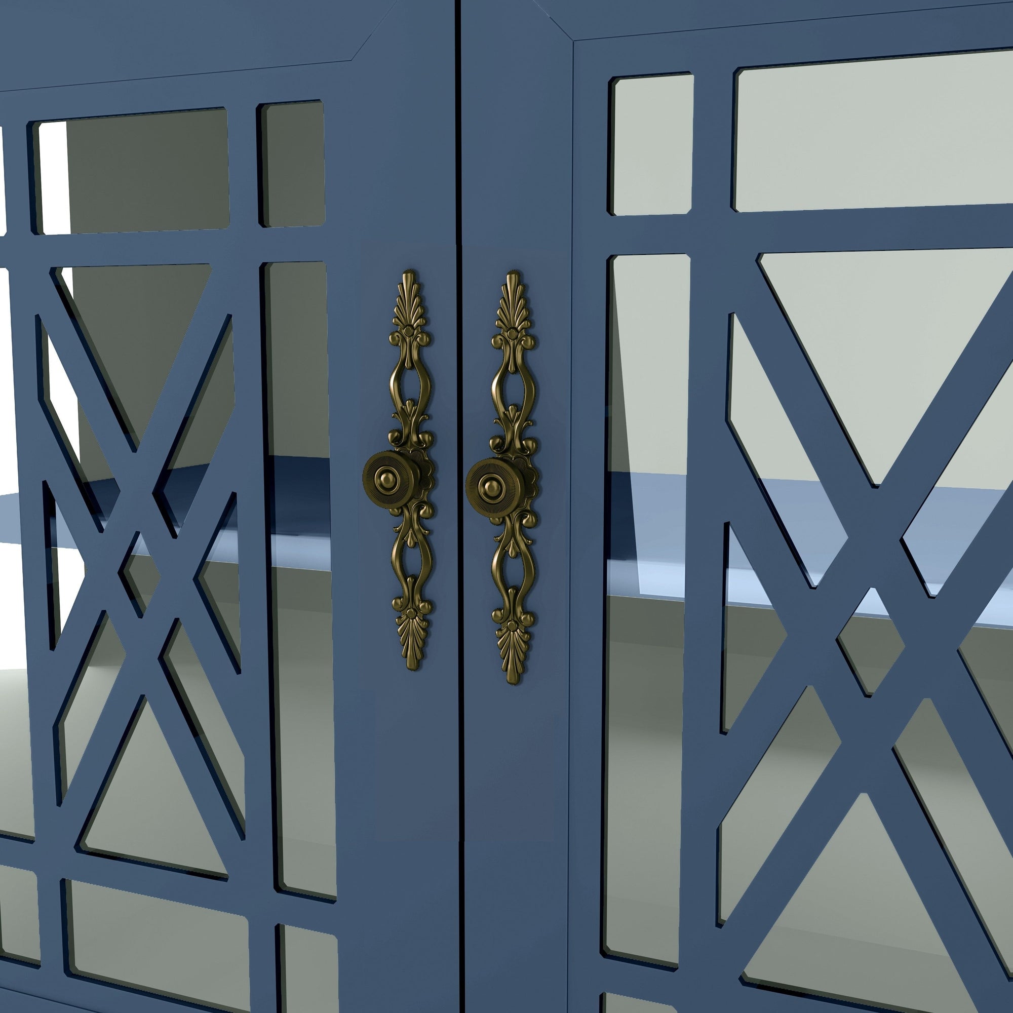 Buffet/meuble d'appoint de cuisine en bois de style vintage - Largeur : 63 pouces