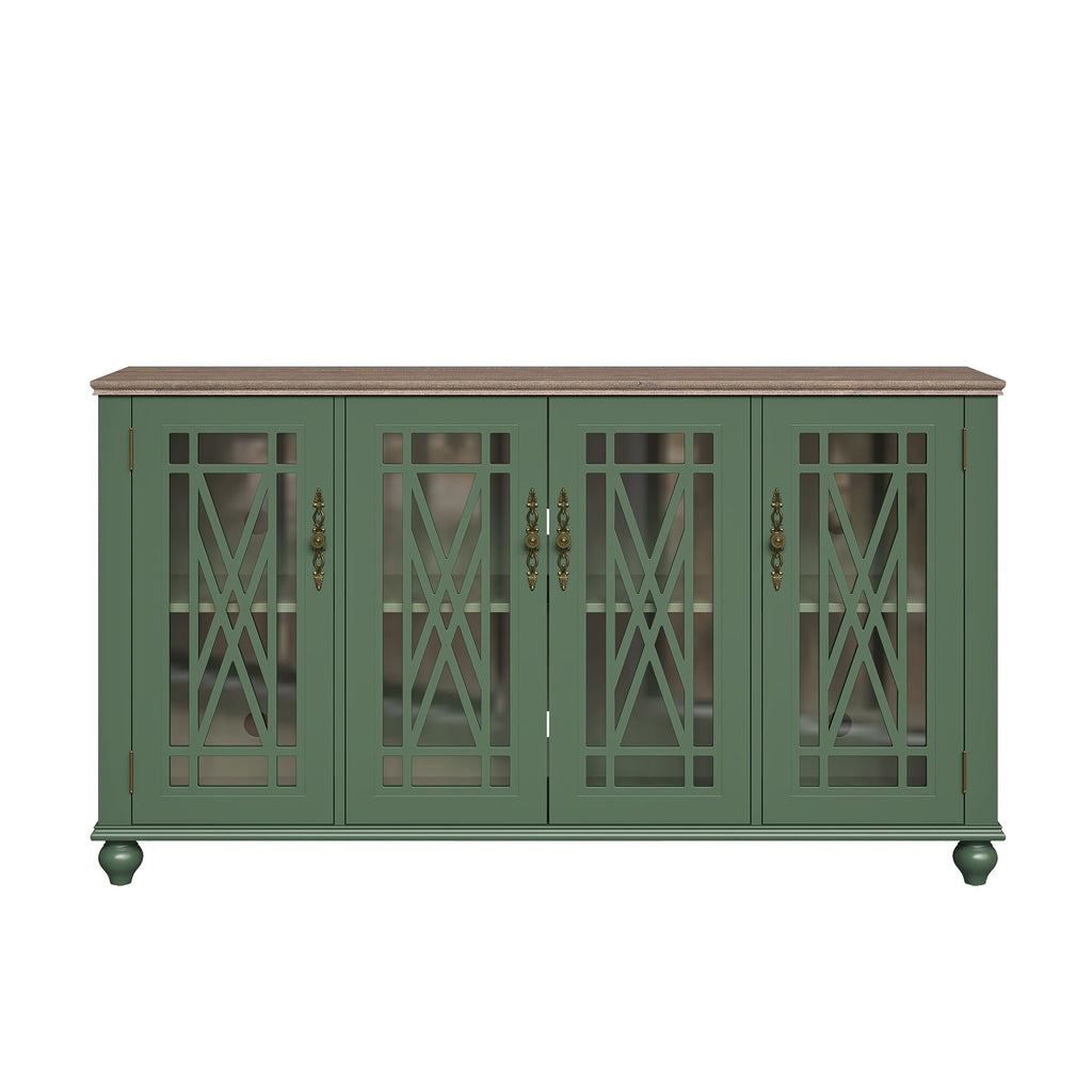 Buffet/meuble d'appoint de cuisine en bois de style vintage - Largeur : 63 pouces