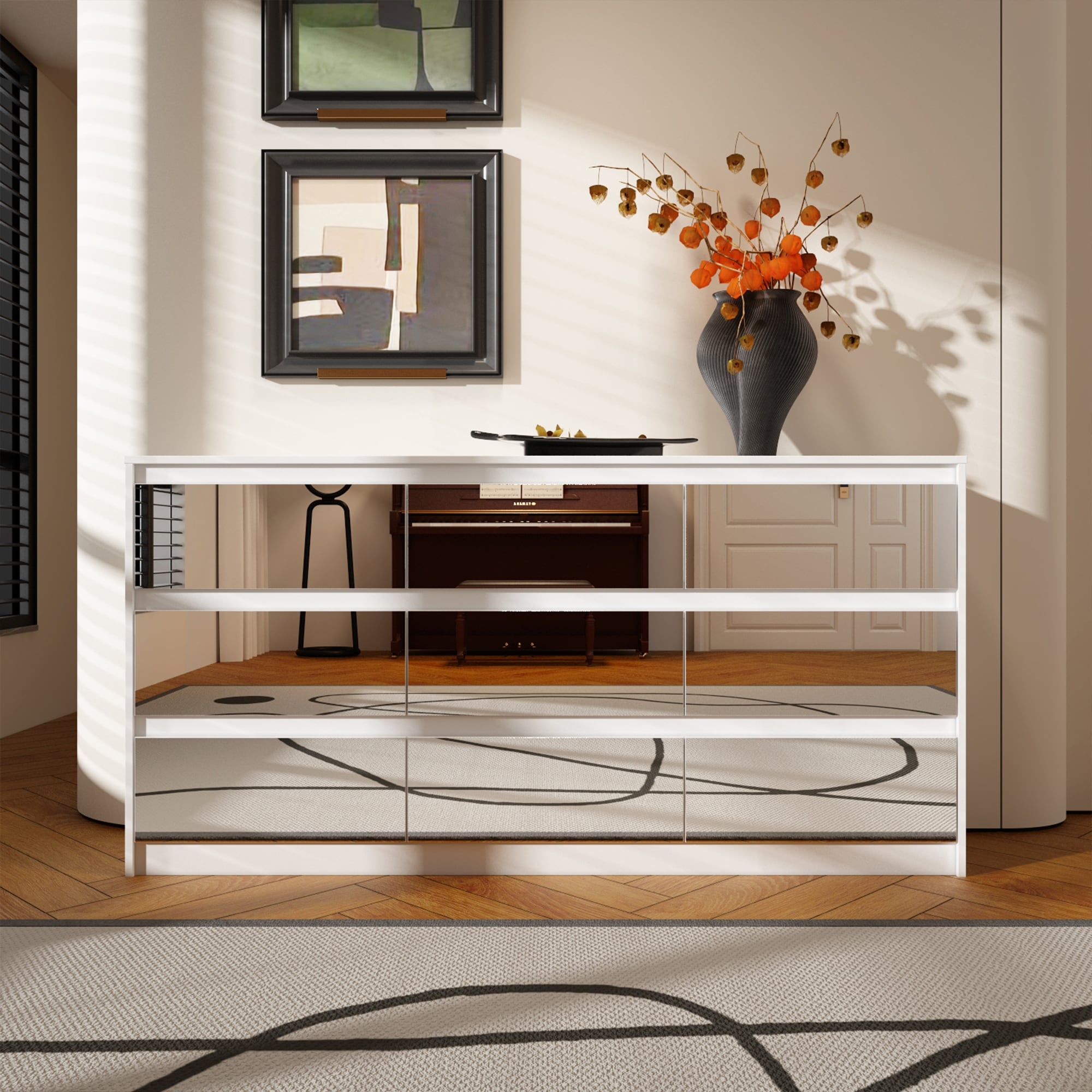 Commode d'appoint 63W à 9 tiroirs pour salon ou chambre