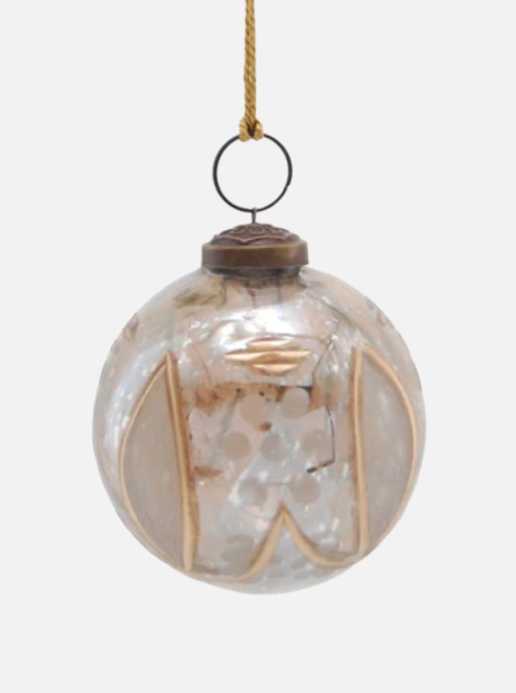 Ornements en verre mercurisé gravé 