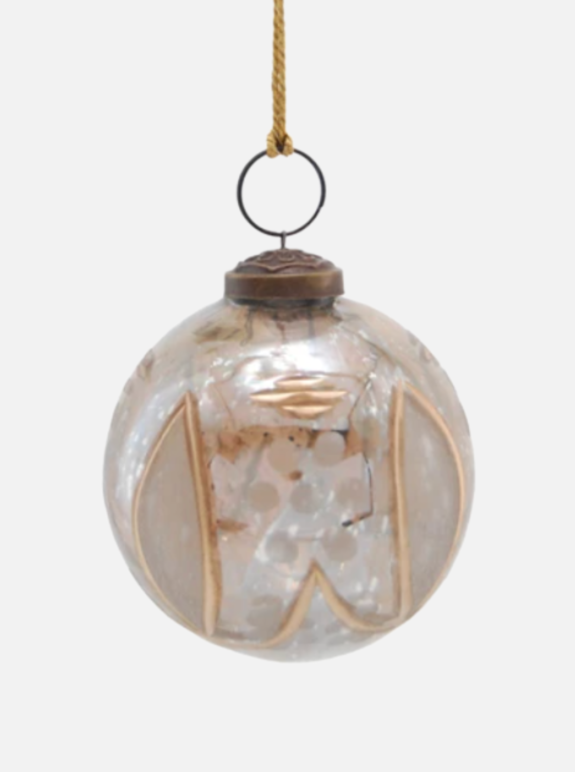 Ornements en verre mercurisé gravé 