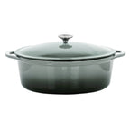 Cocotte ovale en fonte émaillée de 7 litres, couleur Nuage d'orage