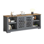 Meuble TV rustique décoratif à motif floral de 70 pouces, pouvant accueillir des téléviseurs jusqu'à 80 pouces.