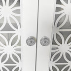 Meuble TV rustique décoratif à motif floral de 70 pouces, pouvant accueillir des téléviseurs jusqu'à 80 pouces.