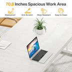 Bureau de direction de 70,8 pouces, grand bureau d'ordinateur, poste de travail