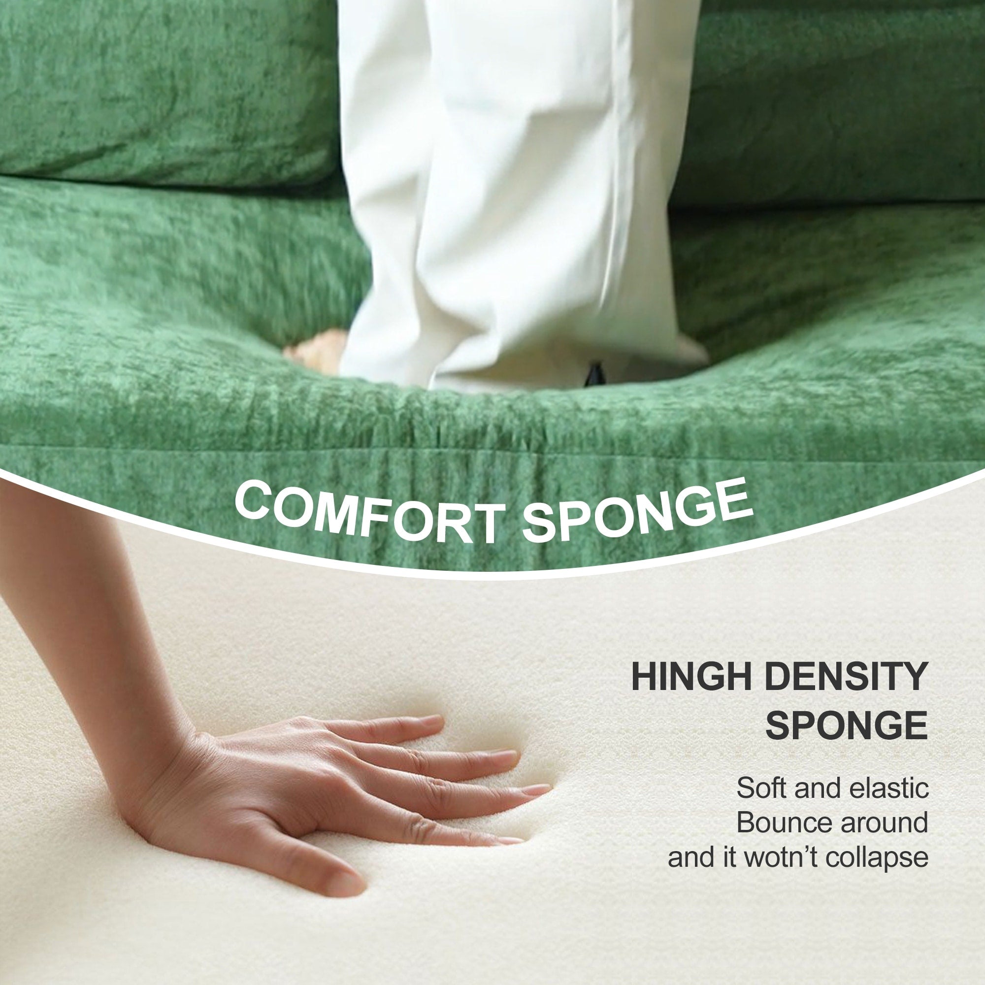 Canapé-lit convertible rembourré 70,87, fauteuil convertible, canapé de sol confortable pour salon, chambre, tissu chenille