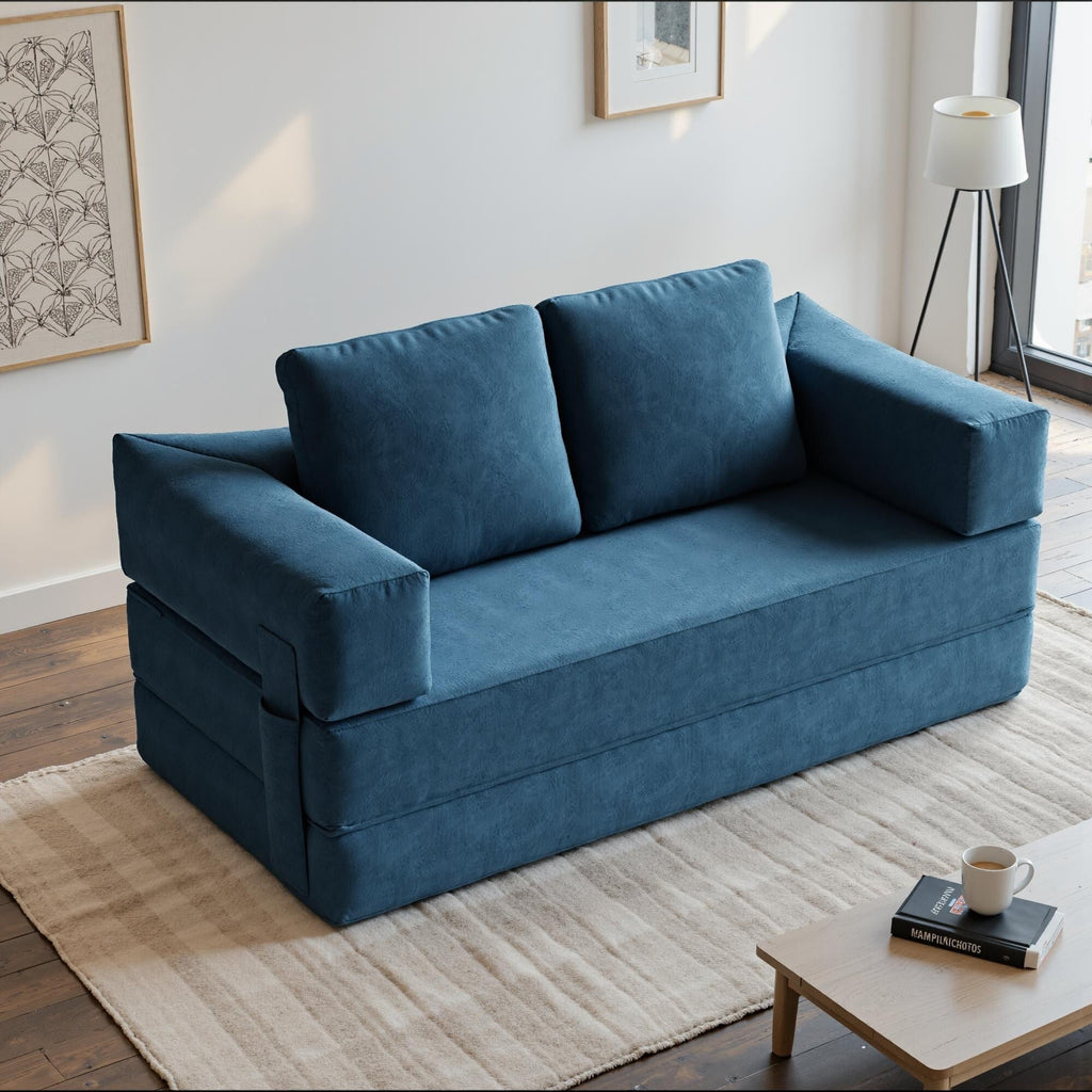 Canapé-lit convertible rembourré 70,87, fauteuil convertible, canapé de sol confortable pour salon, chambre, tissu chenille