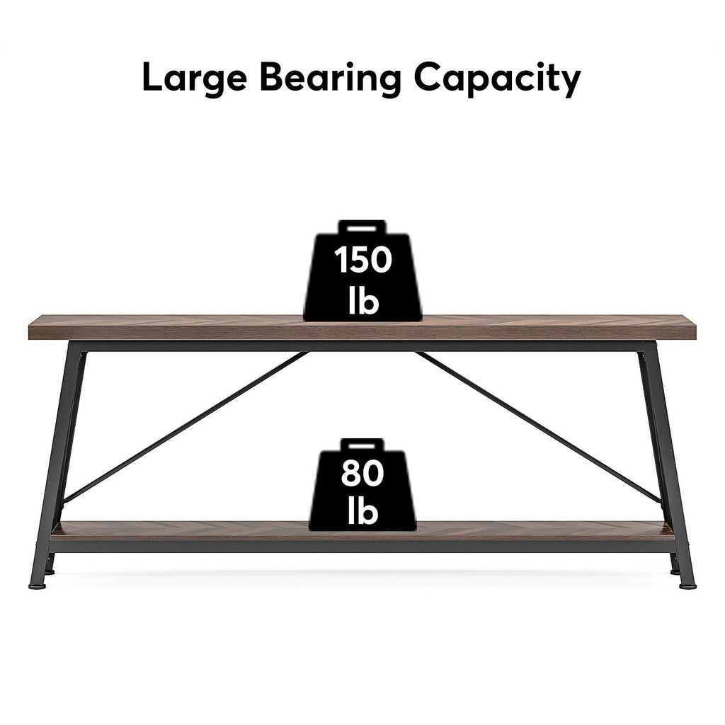 Table console extra longue de 70,9 pouces, style industriel.