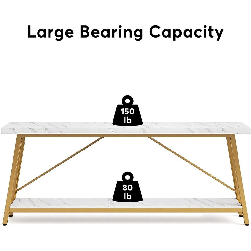 Table console extra longue de 70,9 pouces, style industriel.