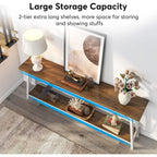 Table console extra longue de 70,9 pouces, style industriel.