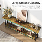 Table console extra longue de 70,9 pouces, style industriel.