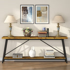 Table console extra longue de 70,9 pouces, style industriel.