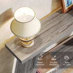 Console/table basse rustique en bois de 180 cm de long avec étagère de rangement