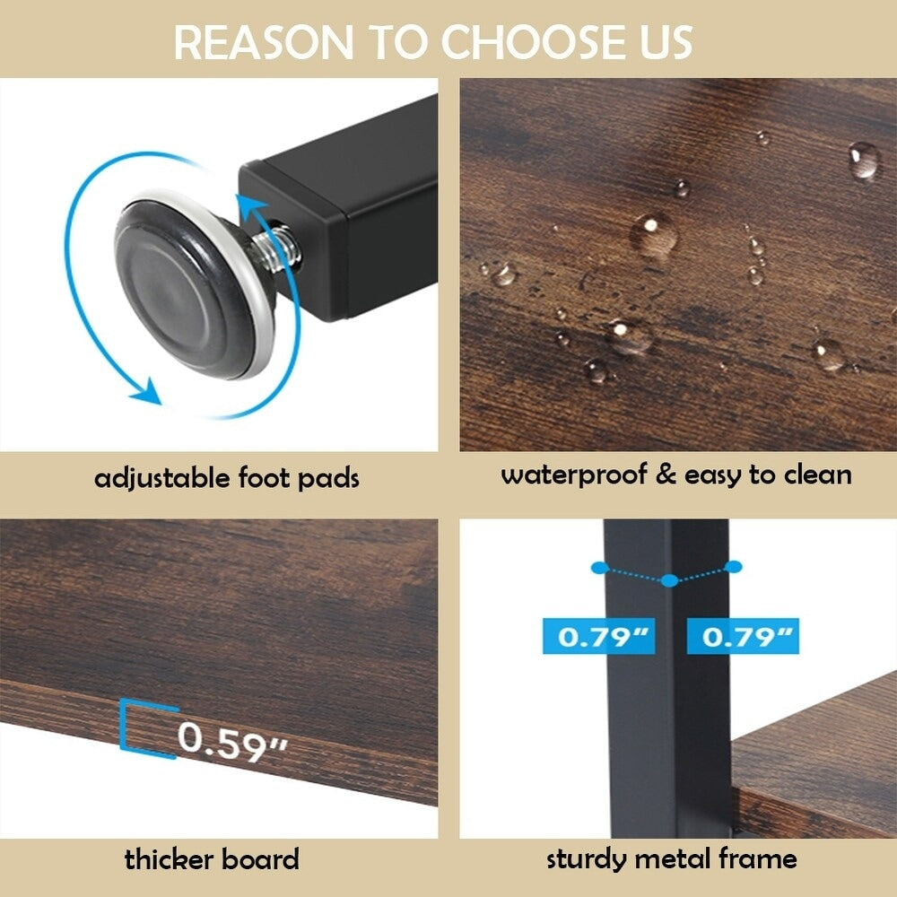 Bibliothèque industrielle 71, étagère à 6 niveaux en bois brun rustique, étagères ouvertes