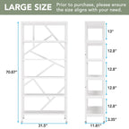 Bibliothèque industrielle 71, étagère à 6 niveaux en bois brun rustique, étagères ouvertes