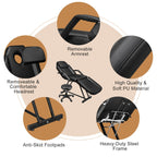 Lit de massage réglable pour salon de beauté et spa, fauteuil de tatouage avec tabouret