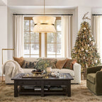 Lustre tambour moderne bohème à 8 lumières, grand modèle de 61 cm (24 pouces), en tissu tissé à la main, forme sablier, coloris or/noir, idéal pour salle à manger/salon.