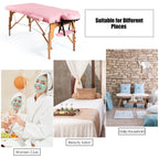 Table de massage portable de 213 cm (84 po) de long, réglable, pour le visage, les soins spa et les tatouages, avec sac de transport.