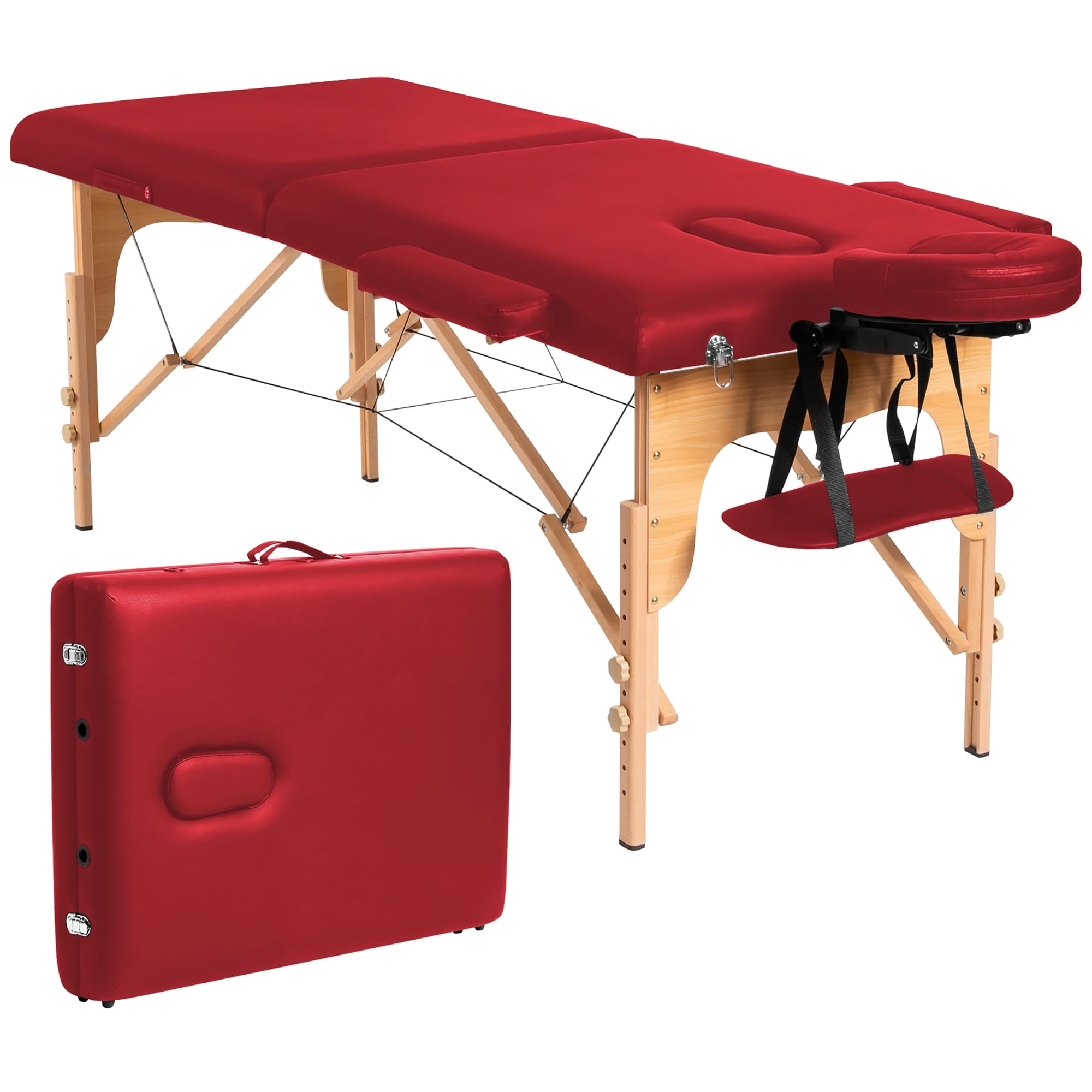 Table de massage portable de 213 cm (84 po) de long, réglable, pour le visage, les soins spa et les tatouages, avec sac de transport.