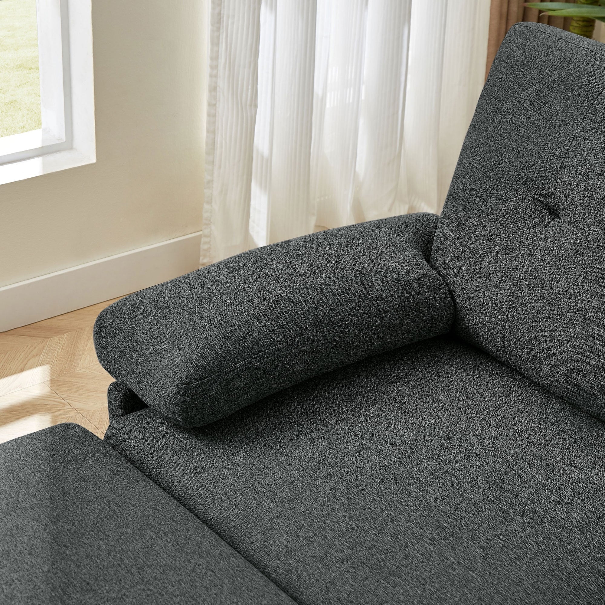 Canapé d'angle en L de 86,22 pouces avec poches de rangement latérales