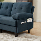 Canapé d'angle en L de 86,22 pouces avec poches de rangement latérales