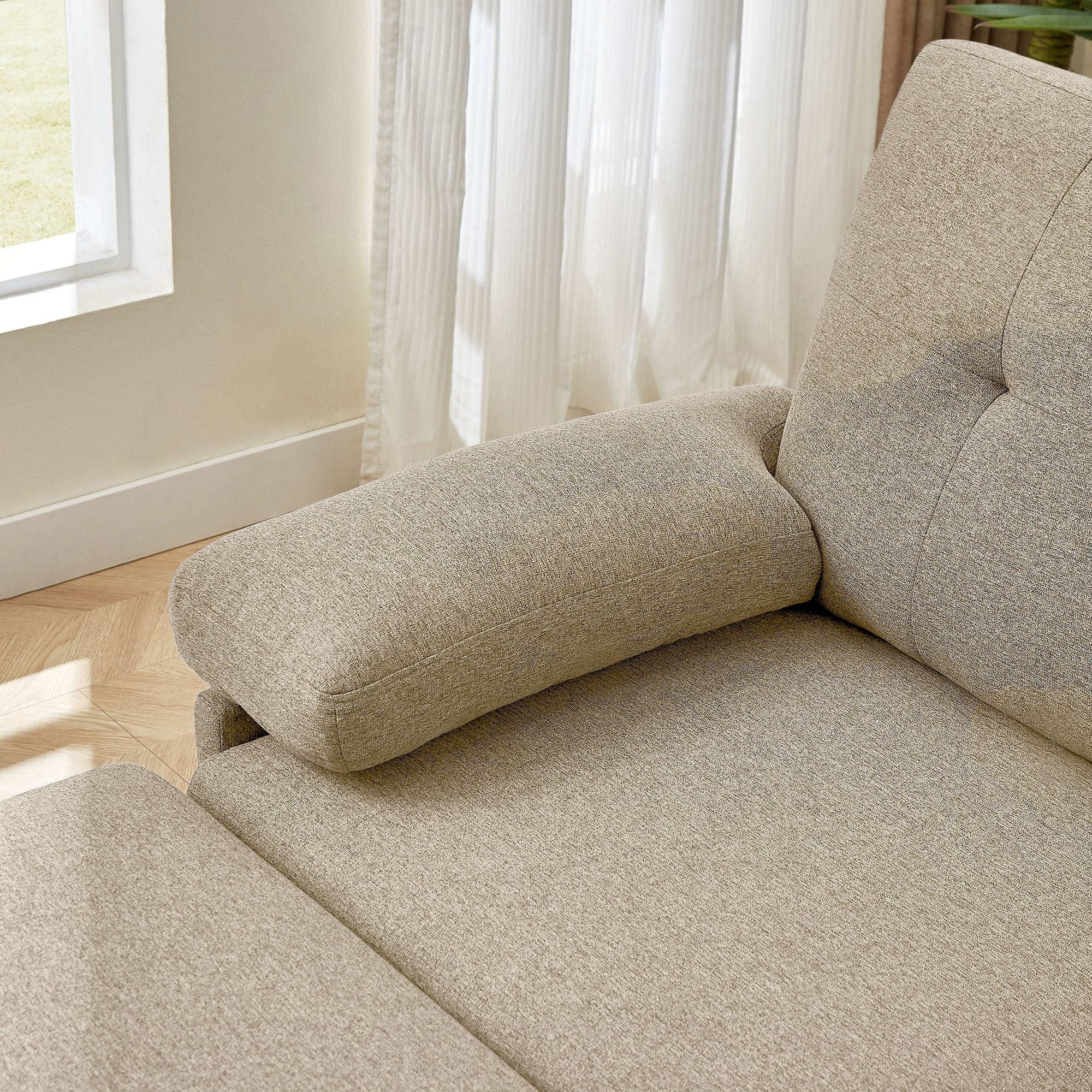 Canapé d'angle en L de 86,22 pouces avec poches de rangement latérales