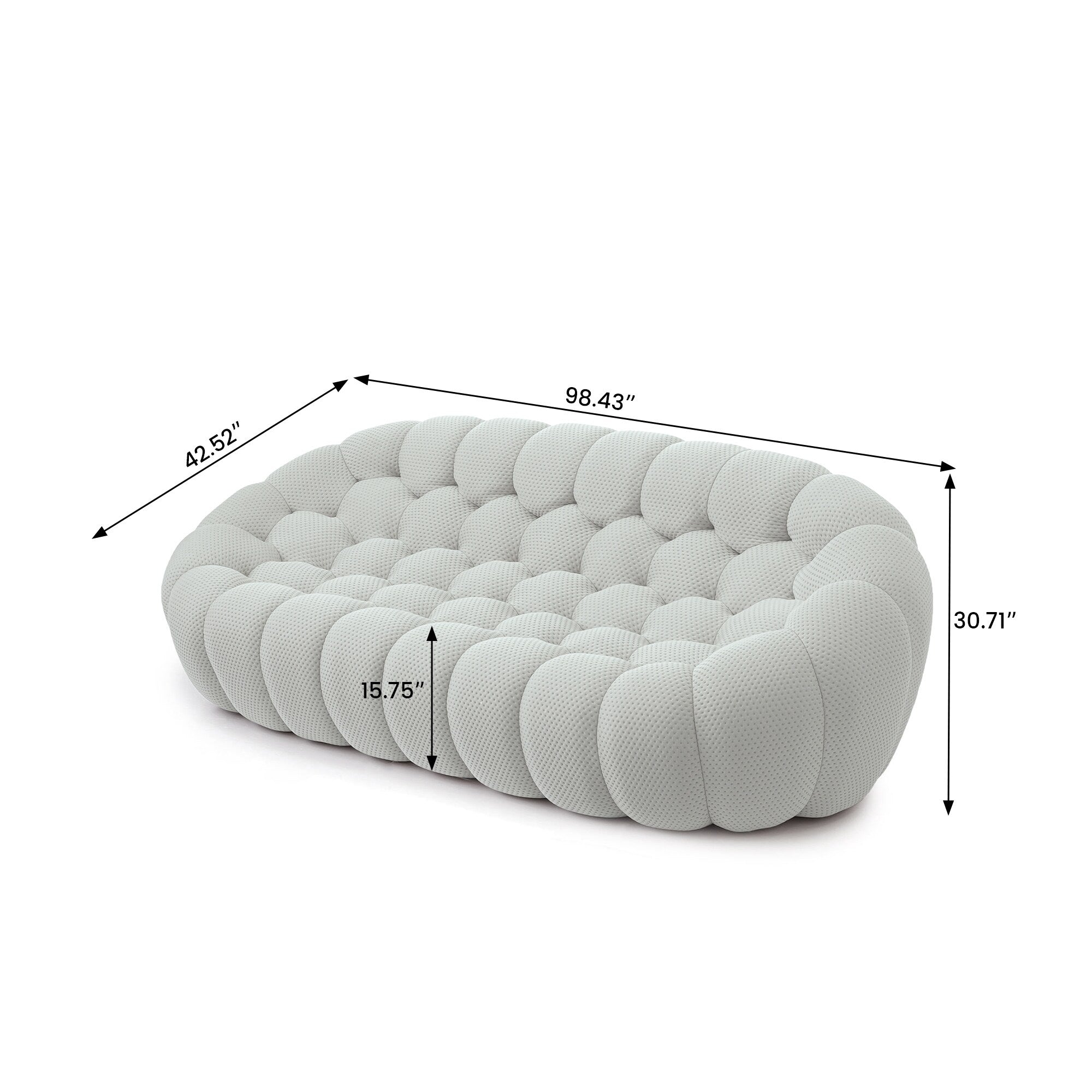 Canapé bulle moderne 3D en forme de nid d'abeille de 250 cm (98,43 pouces)