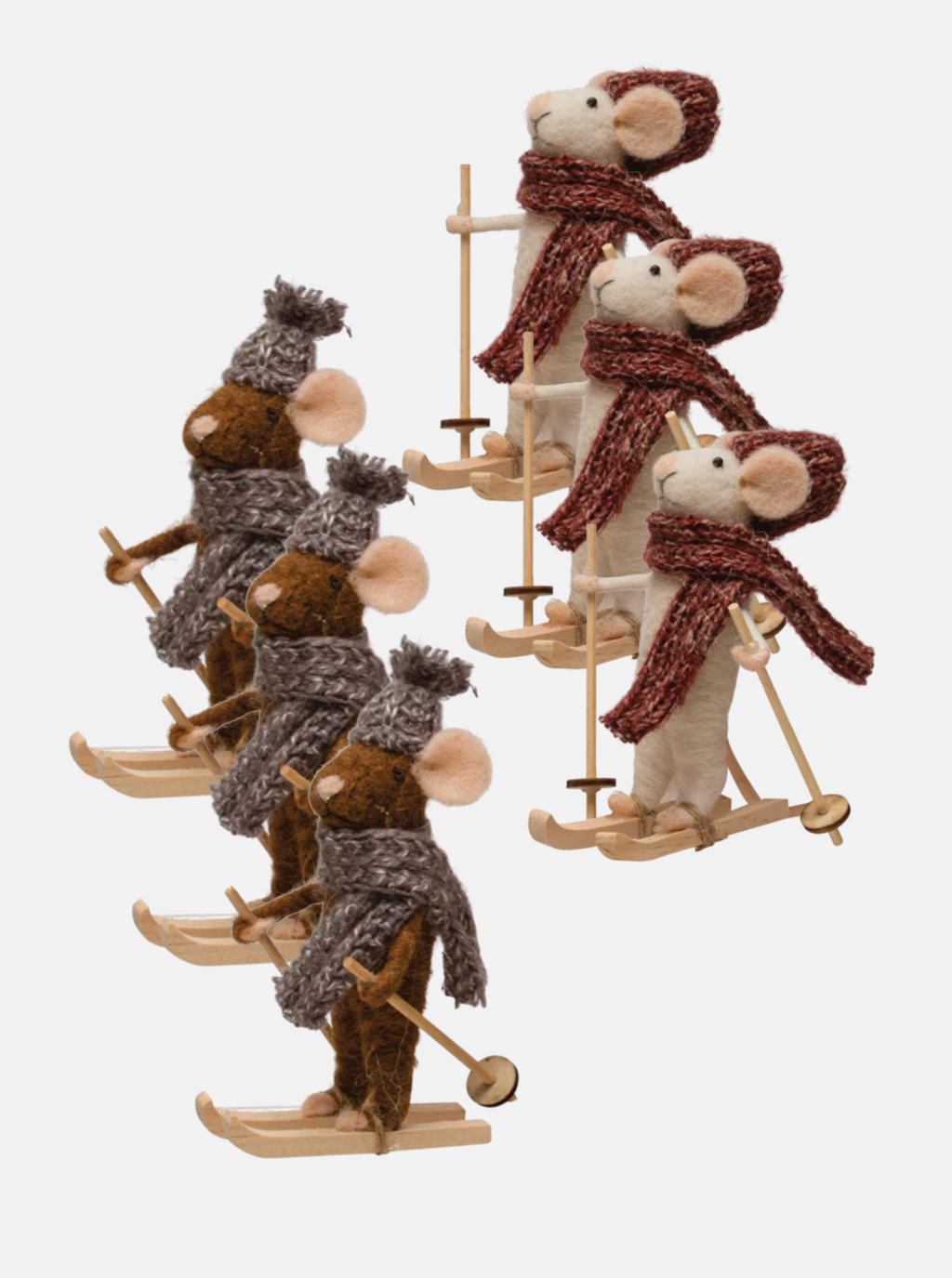 Décorations de souris en feutre