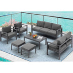 Ensemble de mobilier de patio en aluminium AECOJOY 7 pièces, ensemble de conversation d'extérieur