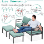 Ensemble de mobilier de patio en aluminium AECOJOY 7 pièces, ensemble de conversation d'extérieur